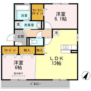 カーサシャルマン A棟(2LDK/3階)の間取り写真