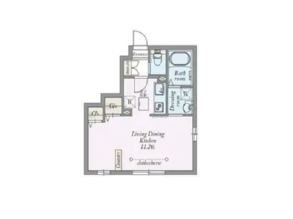 クオーレ白糸台(ワンルーム/1階)の間取り写真