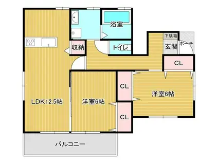 ＪＲ篠栗線 天道駅 徒歩30分 2階建 新築(2LDK/1階)の間取り写真