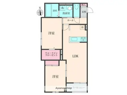 BELLE LEAD 大倉山(2LDK/2階)の間取り写真