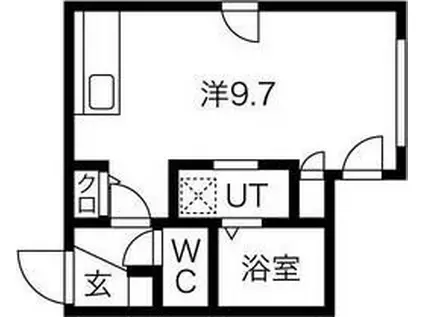GRANDIR手稲(ワンルーム/4階)の間取り写真