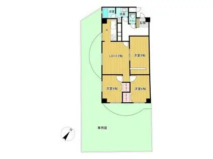 イトーピア稲毛マンション(4LDK/1階)の間取り写真