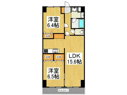 エスポアール 新館(2LDK/3階)の間取り写真