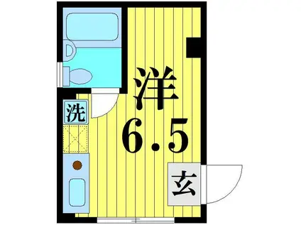 ウイングサンユー谷塚(ワンルーム/1階)の間取り写真