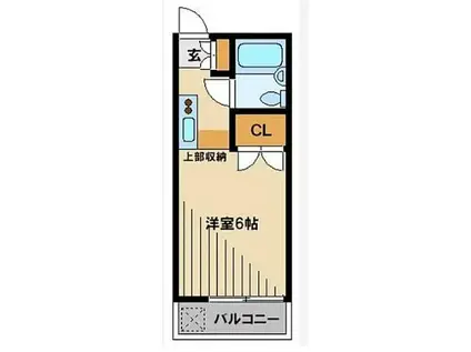 リスタ所沢(1K/1階)の間取り写真