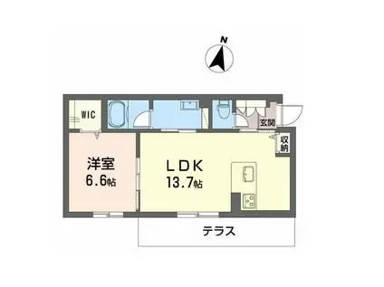 サン ウィステリア(1LDK/1階)の間取り写真