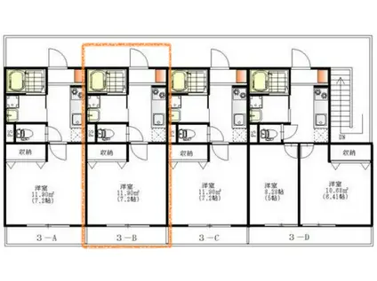 AKBLD.XXVII STATION SQUARE(1K/3階)の間取り写真