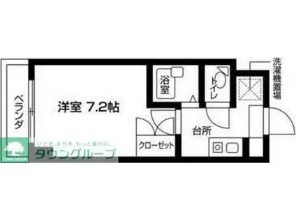 カレッジコート富士見(1K/2階)の間取り写真