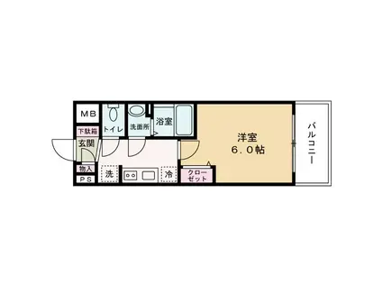 プレサンス梅田北アーリー(1K/10階)の間取り写真