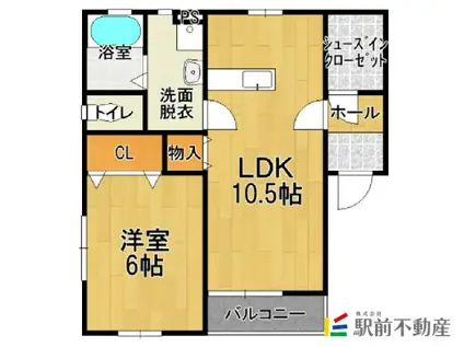 NAGOMI弐番館(1LDK/2階)の間取り写真