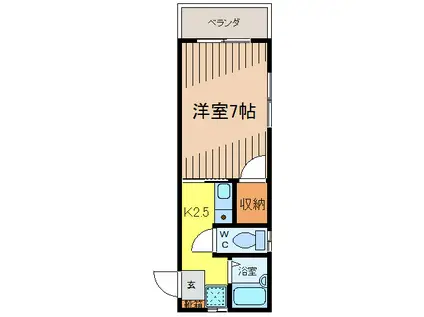 トーマスあげな(1K/3階)の間取り写真