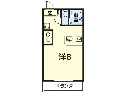 シャローム池田(ワンルーム/1階)の間取り写真