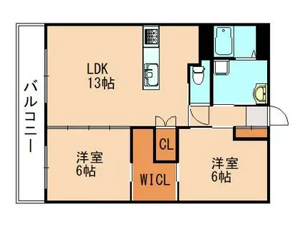 ドルチェード(2LDK/3階)の間取り写真