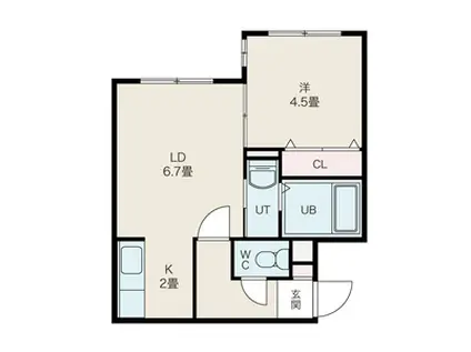 メゾンドグランピエール(1LDK/2階)の間取り写真