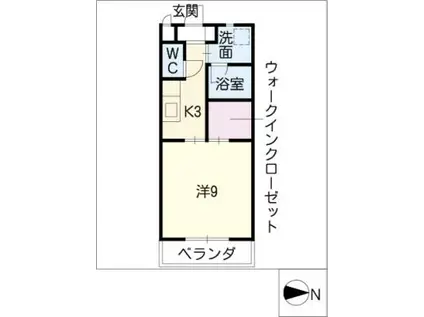 メゾン・ラ・ポール宮東(1K/2階)の間取り写真