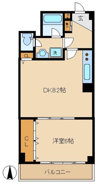 須賀マンション(1DK/5階)の間取り写真