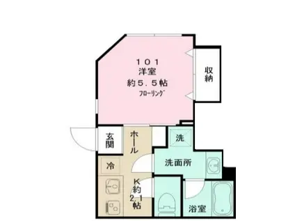 リベルテRS(1K/1階)の間取り写真