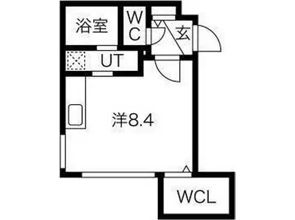 オッペンハイムN15(ワンルーム/1階)の間取り写真