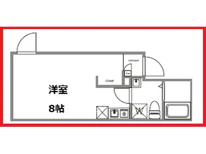 クラウディア シバマタ(ワンルーム/3階)の間取り写真