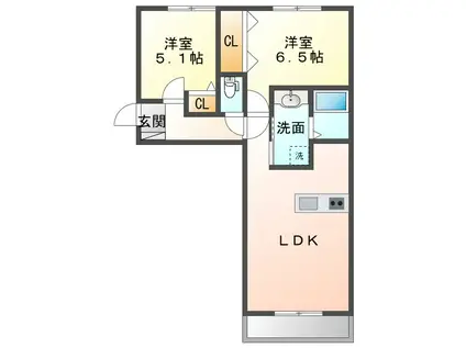 上毛電鉄 三俣駅 徒歩24分 3階建 築1年(2LDK/1階)の間取り写真
