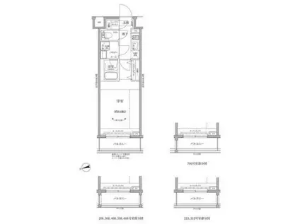 RELUXIA GRANDE川崎(1K/6階)の間取り写真