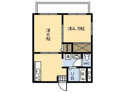 SUNローラン(2DK/1階)の間取り写真
