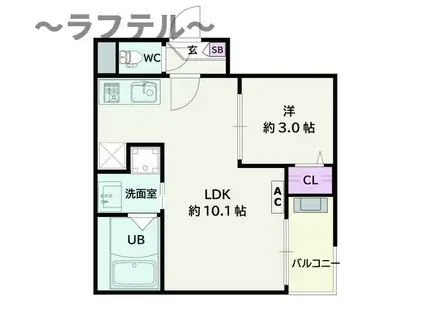 JACK UNOKIII(1LDK/1階)の間取り写真