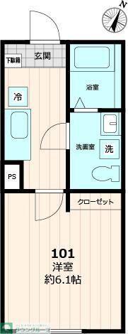 AXIS HANNO(1K/1階)の間取り写真