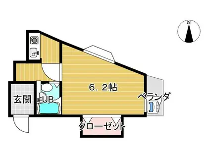 コサエール(1K/3階)の間取り写真