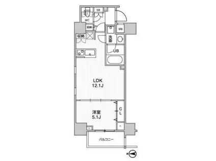 ステージグランデ錦糸町II(1LDK/2階)の間取り写真