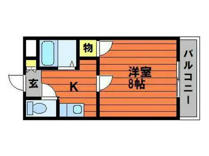 リバージュ浜(1K/3階)の間取り写真