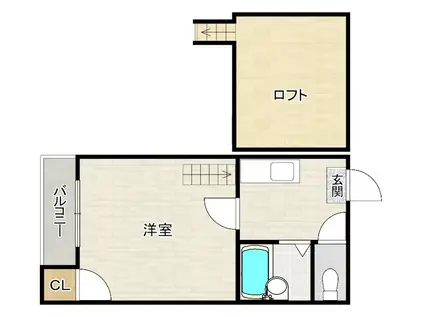 フェリーチェ唐人町(1K/1階)の間取り写真