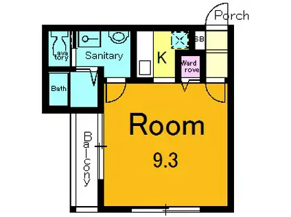 グランリジェール(ワンルーム/3階)の間取り写真