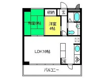 さくらヴィレッジ ペット棟(2LDK/1階)の間取り写真