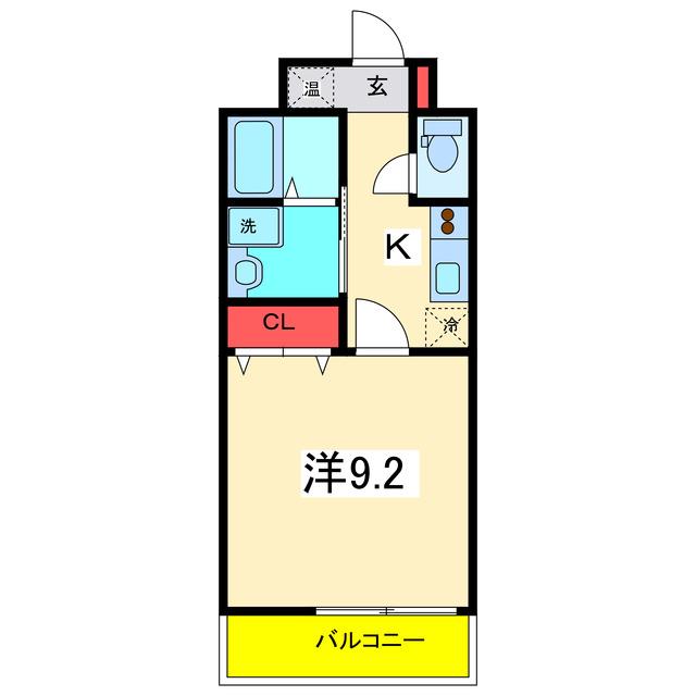 グレイスハイツ東中通タワー(1K/10階)の間取り写真