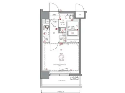 GENOVIA西川口II(1K/6階)の間取り写真