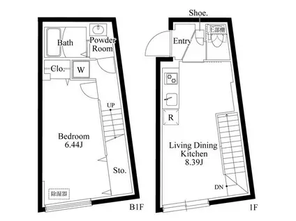 エルファーロ広尾(1LDK/1階)の間取り写真