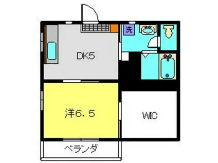 パレキャトルC(1DK/1階)の間取り写真