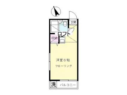 シーサイドコーポ(ワンルーム/2階)の間取り写真