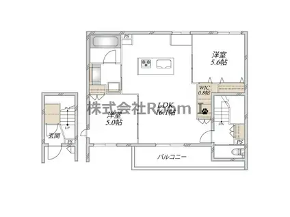 大阪市鶴見区横堤2丁目ヘーベル(2LDK/2階)の間取り写真