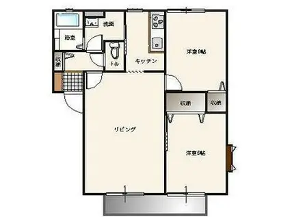 メゾンド・アランフェスA棟(2LDK/1階)の間取り写真