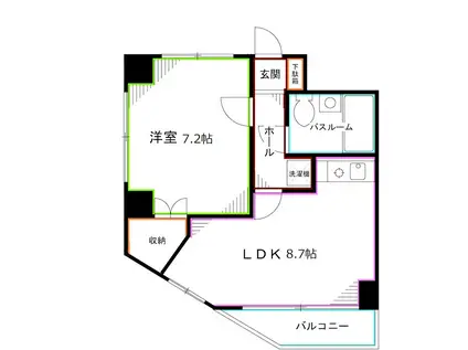 コスモリード国分寺(1LDK/7階)の間取り写真