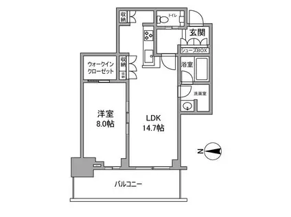 グランドメゾン新梅田タワー THE CLUB RESIDENCE(1LDK/15階)の間取り写真