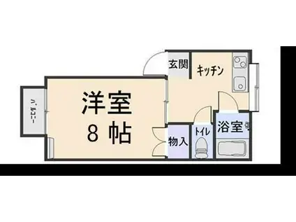 メゾンキャッスルB棟(1K/2階)の間取り写真