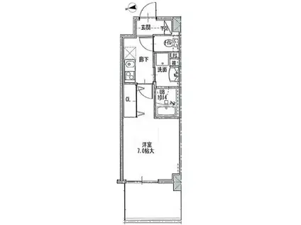 ジュール亀島(1K/5階)の間取り写真
