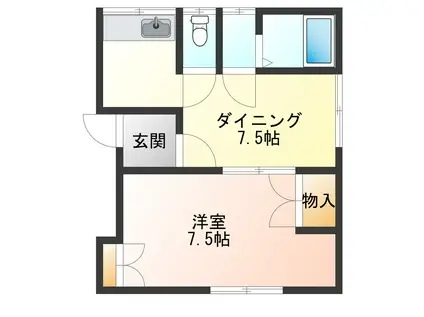 メゾンドサード(1DK/2階)の間取り写真