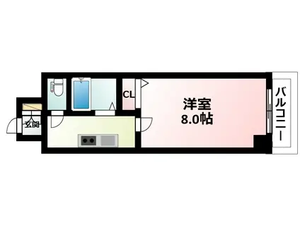 江坂ニュー白百合(1K/3階)の間取り写真