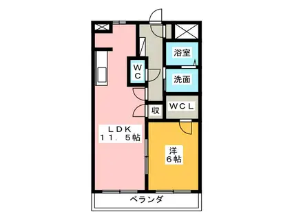 リジョイス(1LDK/3階)の間取り写真