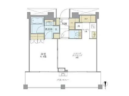 BRILLIA IST 中野セントラルパーク(1LDK/2階)の間取り写真