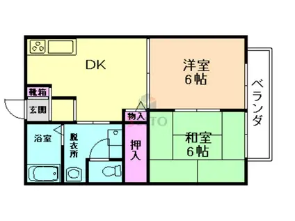 CSリバーサイドハイツ(2DK/1階)の間取り写真